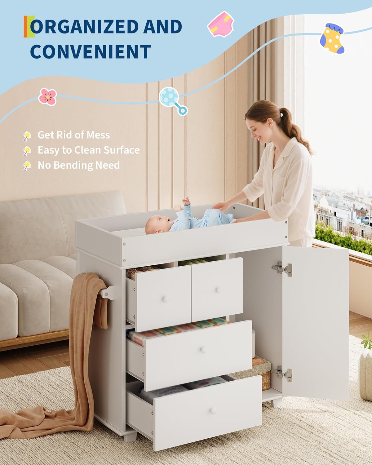 Changing Table Dresser, Nurser – Baby Nursery Dresser Changing Table recenzja i cena