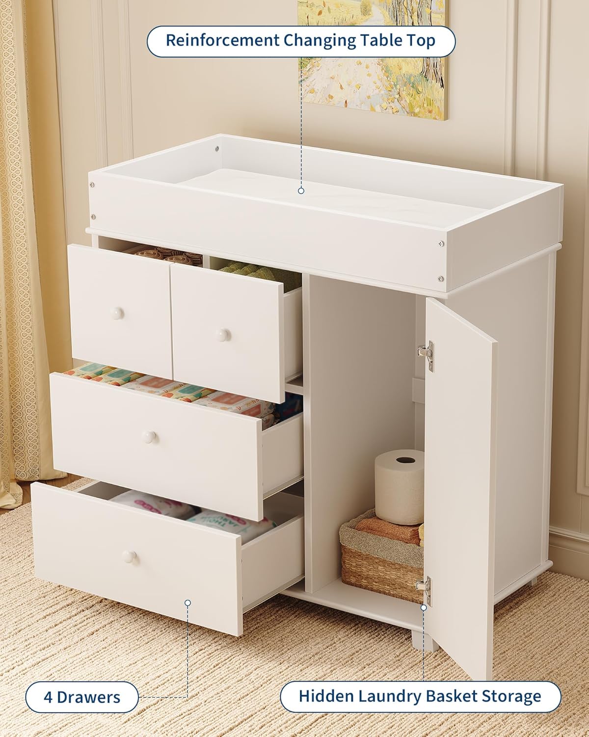 Changing Table Dresser, Nurser – Baby Nursery Dresser Changing Table recenzja i cena