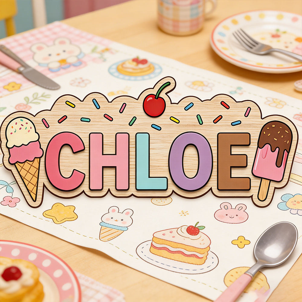 Ice Cream Cone Popsicle Themed – Baby Name Wall Art recenzja i cena