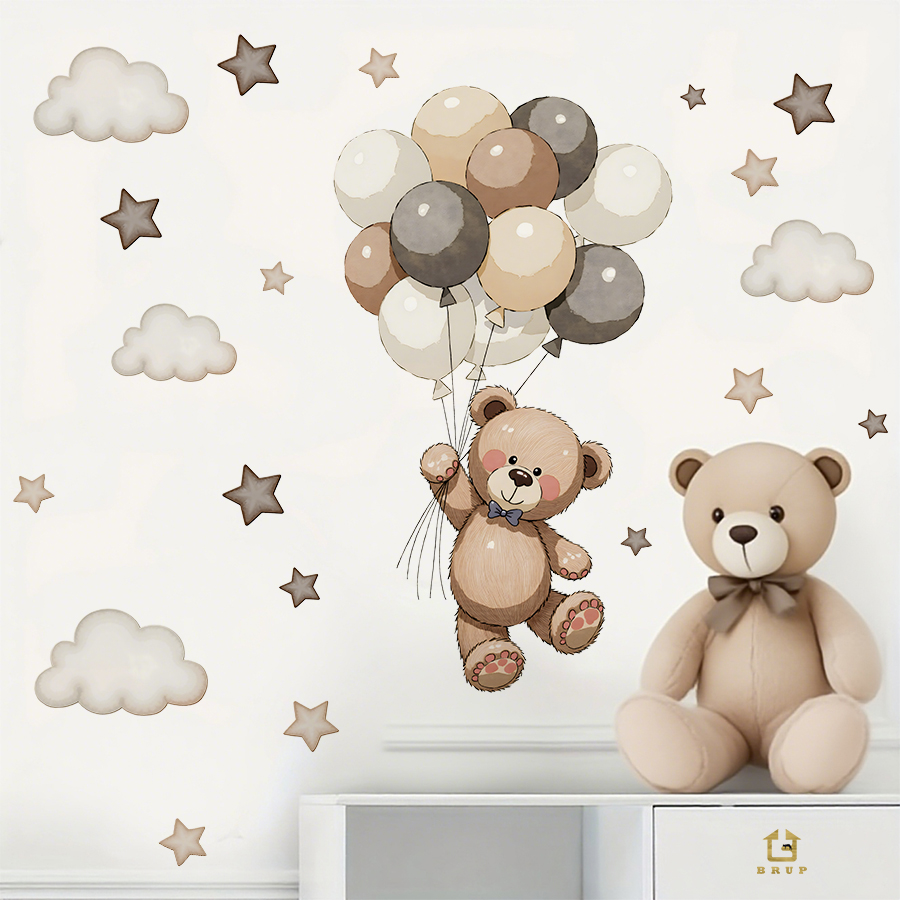 Adorable Teddy Bear Wall Decal – Baby Nursery Labels recenzja i cena
