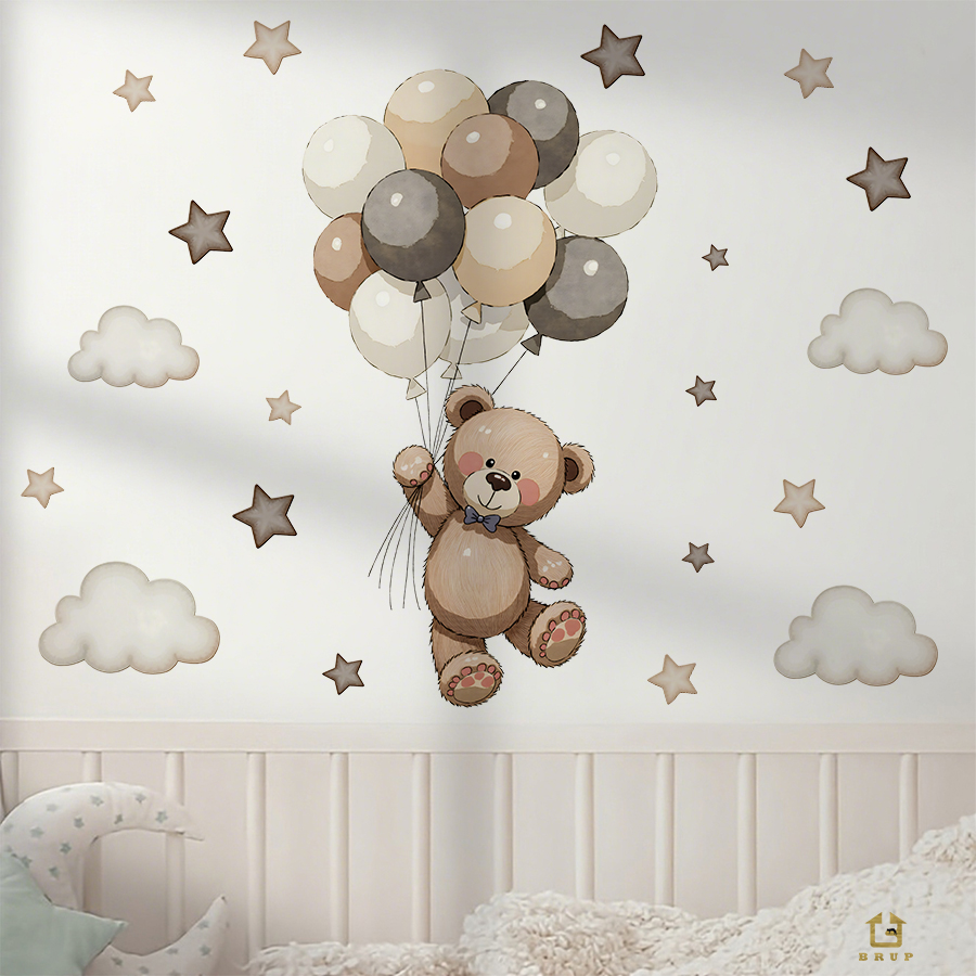 Adorable Teddy Bear Wall Decal – Baby Nursery Labels recenzja i cena
