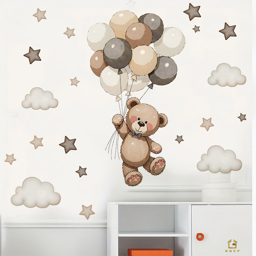 Adorable Teddy Bear Wall Decal – Baby Nursery Labels recenzja i cena