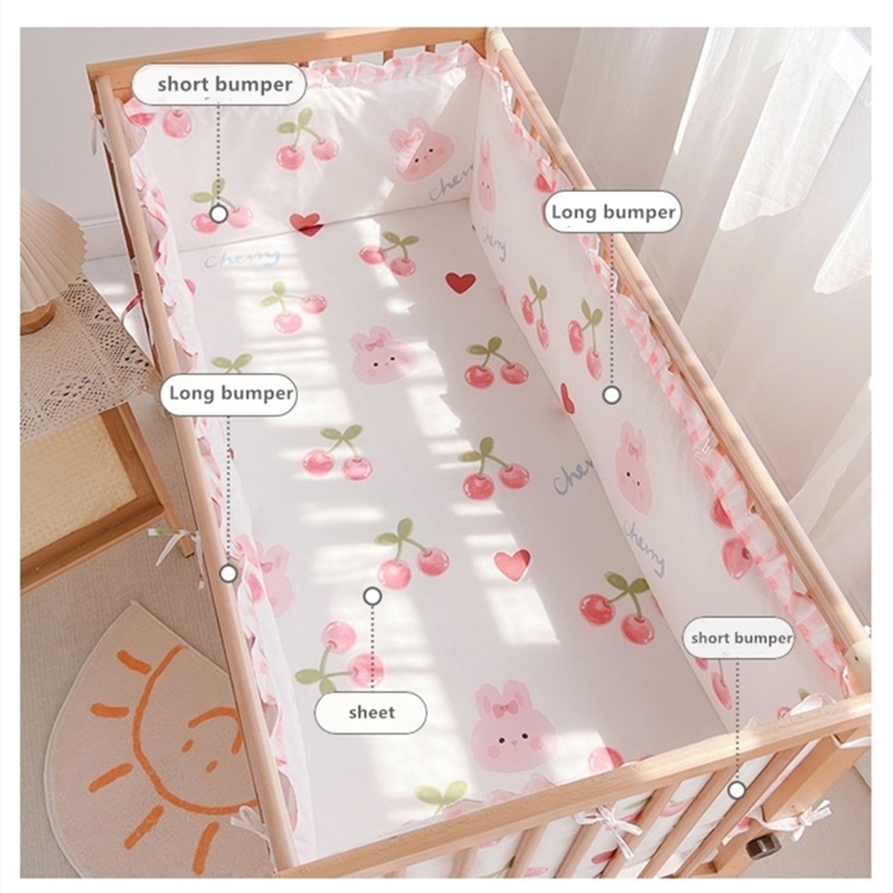 5Pcs Crib Bedding Set Girl Bab – Baby Nursery Girl Room recenzja i cena
