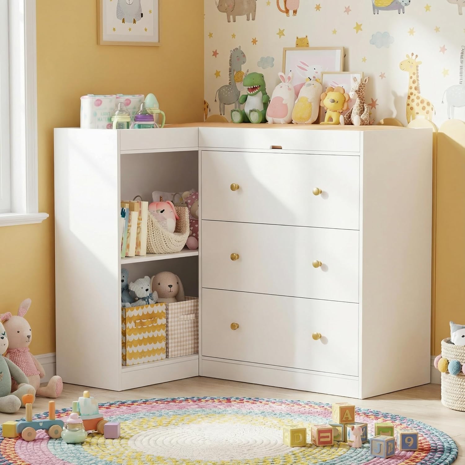 Corner Nursery Changing Table  – Baby Nursery Dresser Changing Table recenzja i cena