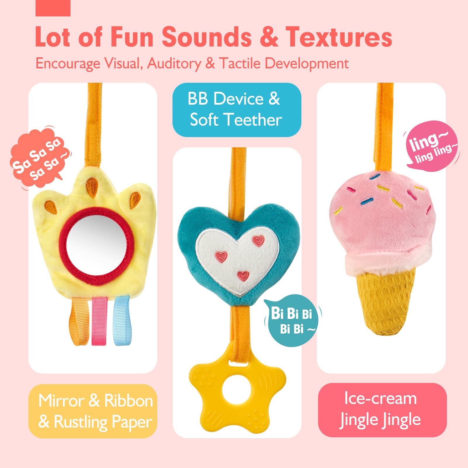 Car Seat Toys for Babies Rattl – Baby Nursery Set recenzja i cena