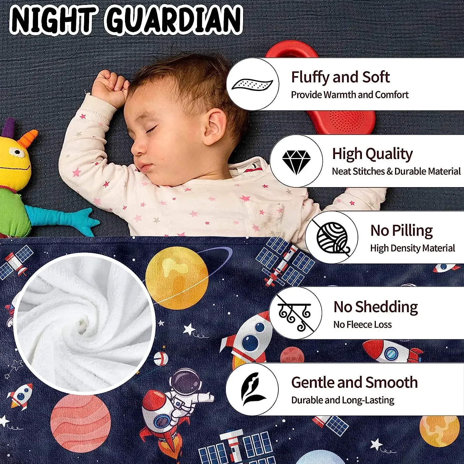 Outer Space Blanket for Boys,  – Baby Nursery Themes Boy recenzja i cena