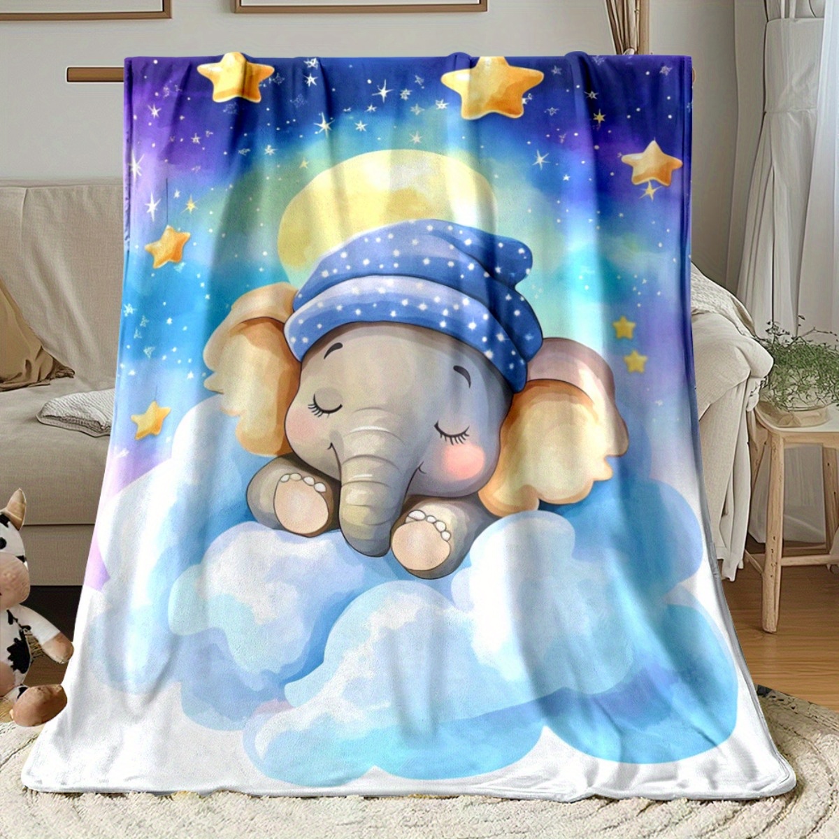Sleeping Baby Elephant Cloud S – Baby Nursery Animal Theme recenzja i cena