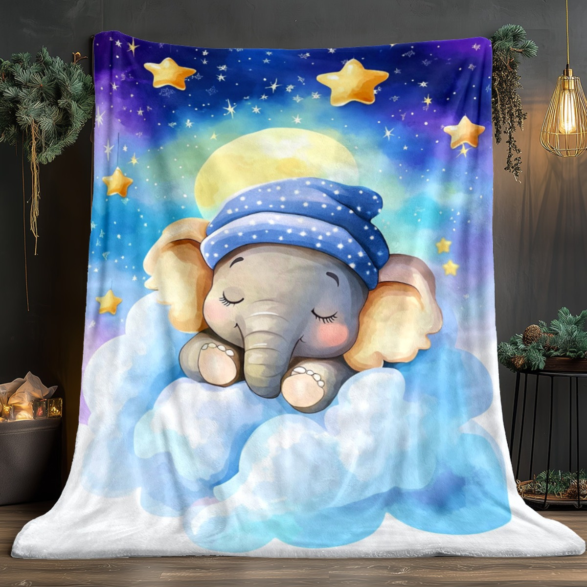 Sleeping Baby Elephant Cloud S – Baby Nursery Animal Theme recenzja i cena
