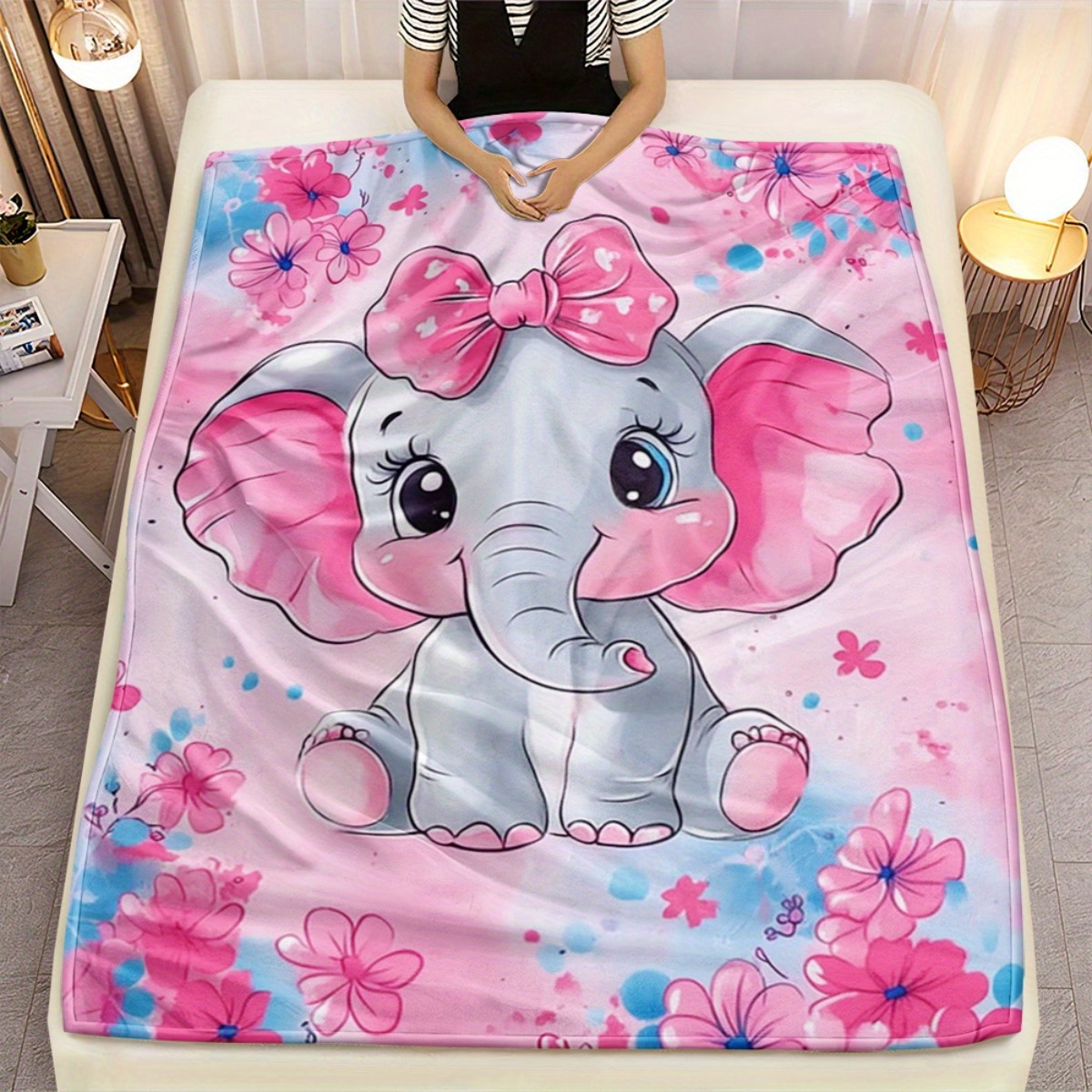 1pc Cute Pink Elephant with Bo – Baby Nursery Themes Girl recenzja i cena