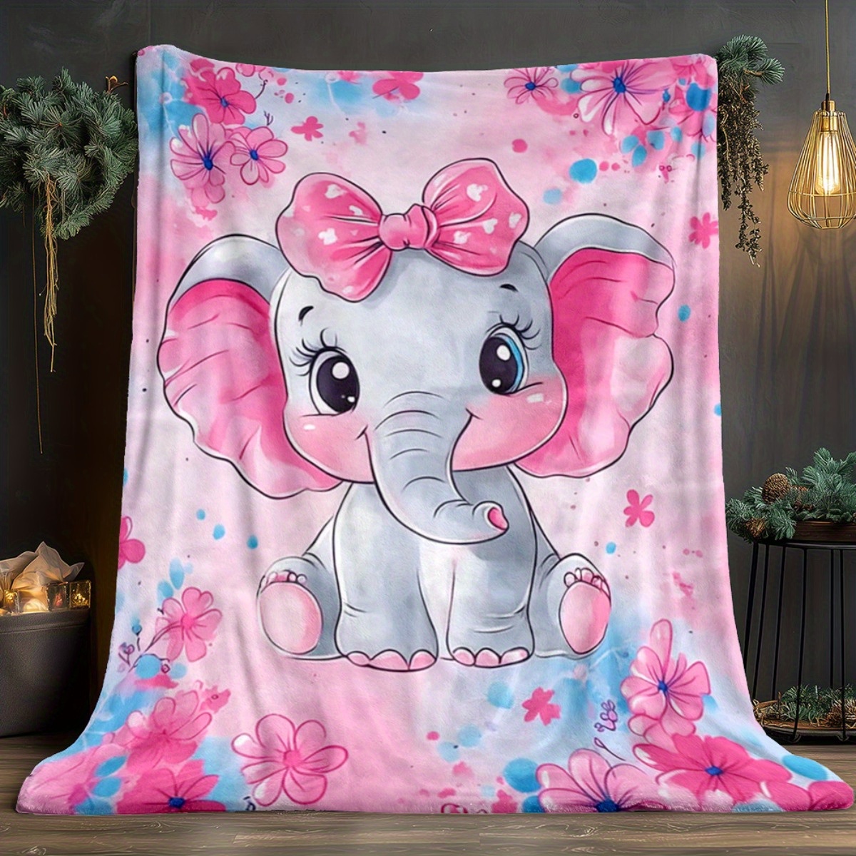 1pc Cute Pink Elephant with Bo – Baby Nursery Themes Girl recenzja i cena