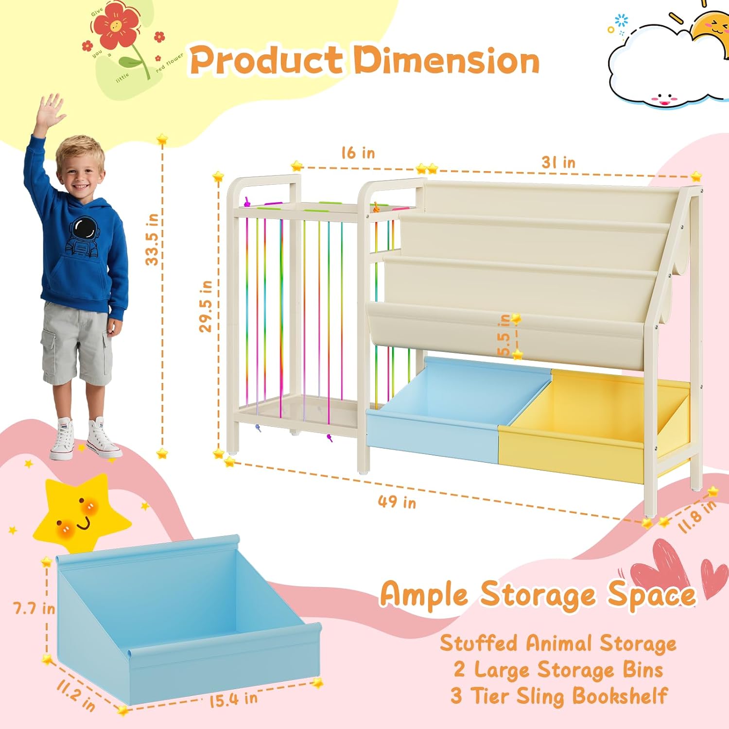 B5 Kids Bookshelf and Toy Stor – Baby Nursery Shelf recenzja i cena