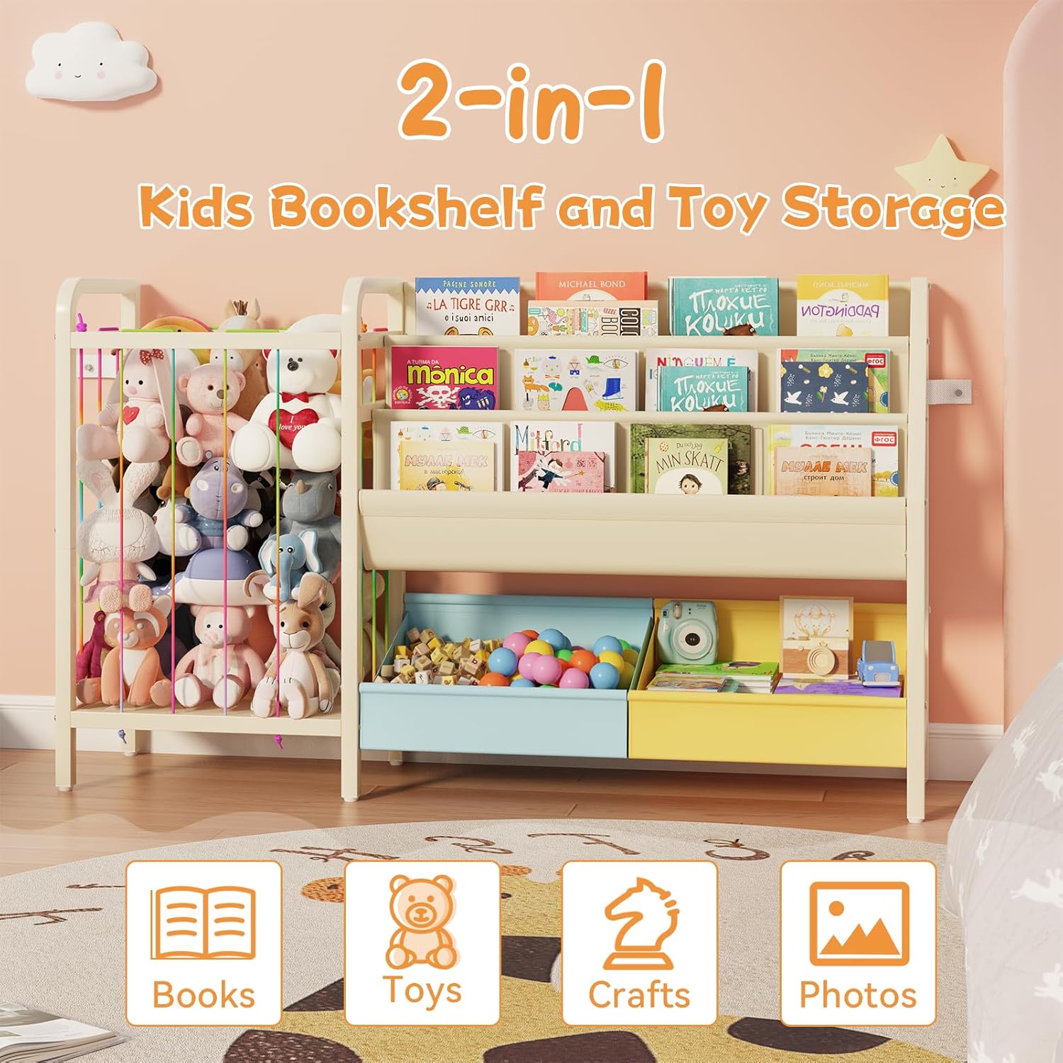 B5 Kids Bookshelf and Toy Stor – Baby Nursery Shelf recenzja i cena