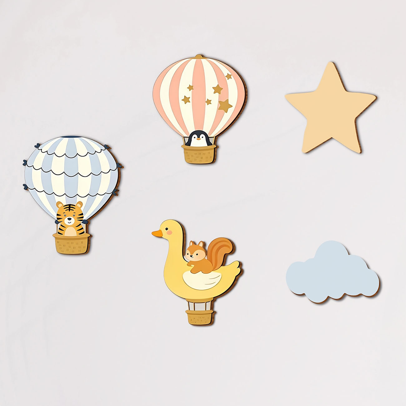 5Pcs Animal Hot Air Balloon Wo – Baby Nursery Labels recenzja i cena