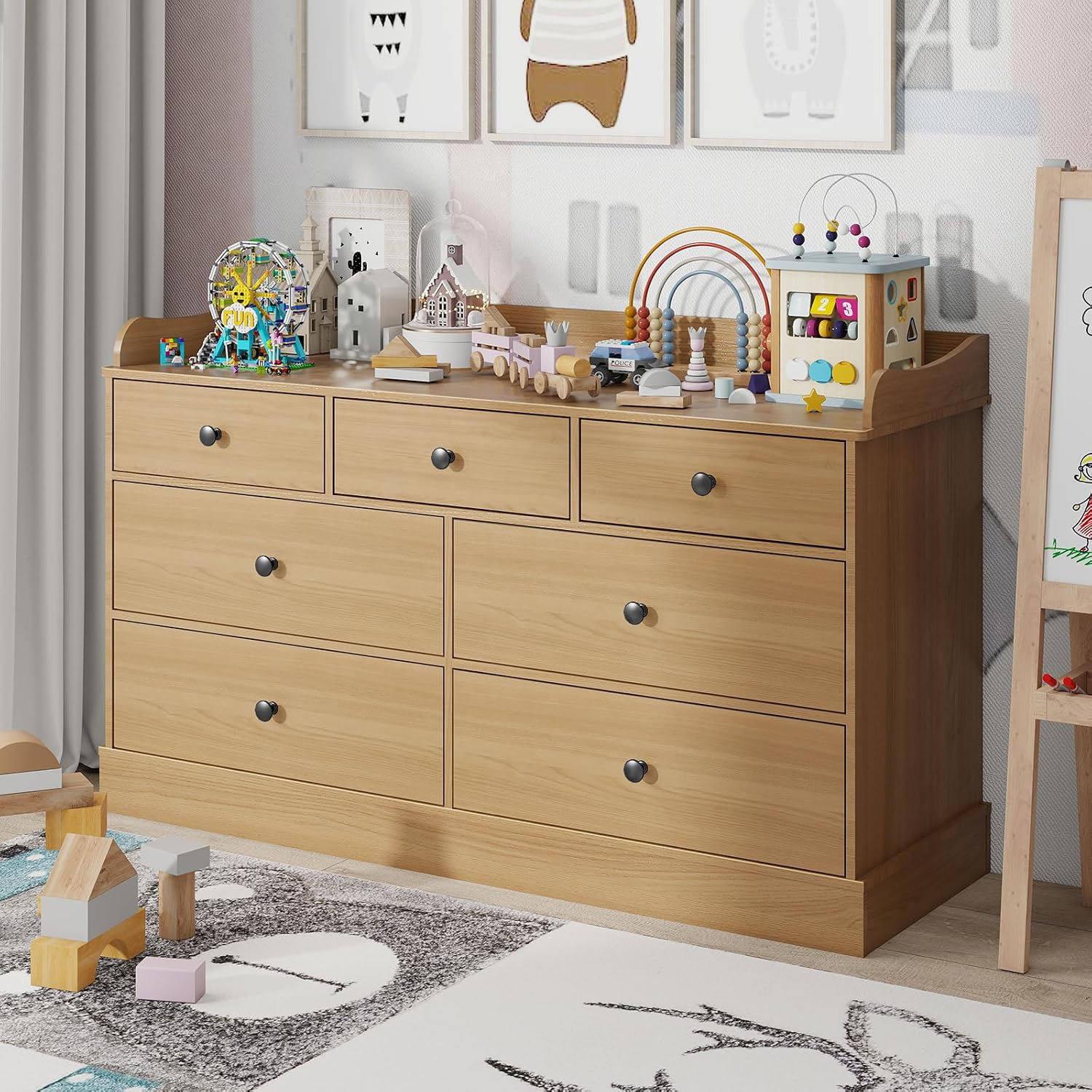 Kids Dresser Cabinet with 7 Dr – Baby Nursery Dresser Changing Table recenzja i cena