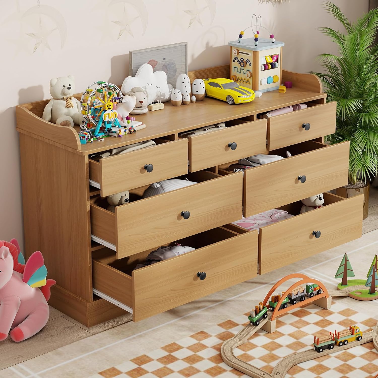 Kids Dresser Cabinet with 7 Dr – Baby Nursery Dresser Changing Table recenzja i cena
